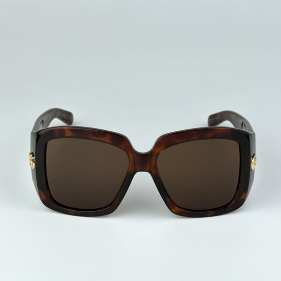 Gucci GG1402S 002 BRAND NEW Sunglasses Havana Brown Women Square Oversized - Picture 6 of 11